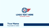 Patriotic Star Wings Business Card Preview