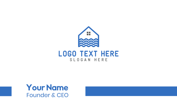 Blue Wave House Business Card Design Image Preview