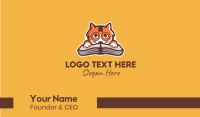 Cat Book Learning Business Card Image Preview