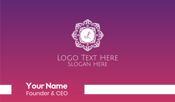 Ornamental Flower Stroke Lettermark Business Card Design Image Preview