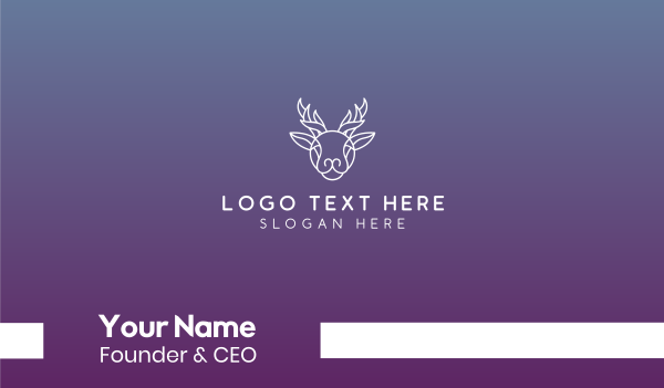 Elegant Reindeer Outline Business Card Design Image Preview