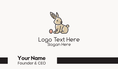 Bunny Egg Minimalist Business Card