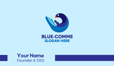 Hand Blue Bird Business Card Image Preview