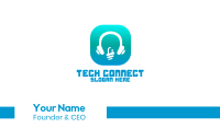 Tech Headphone App Business Card Image Preview