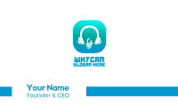 Tech Headphone App Business Card Image Preview