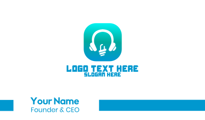 Tech Headphone App Business Card Image Preview