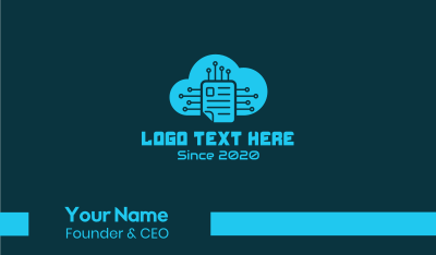 Electric Cloud Storage  Business Card