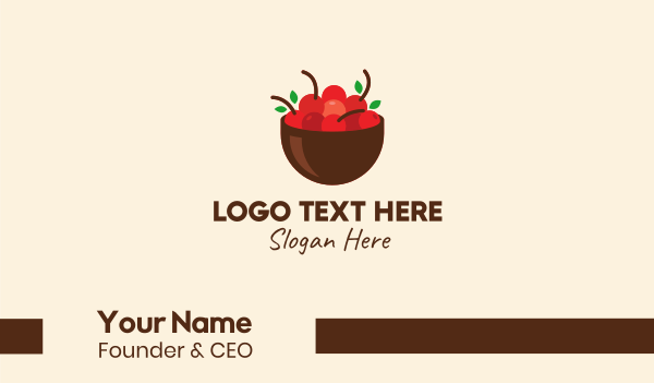 Fruit Red Cherry Bowl Business Card Design Image Preview