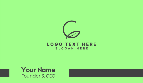 Green Leaf Circle Business Card Design Image Preview