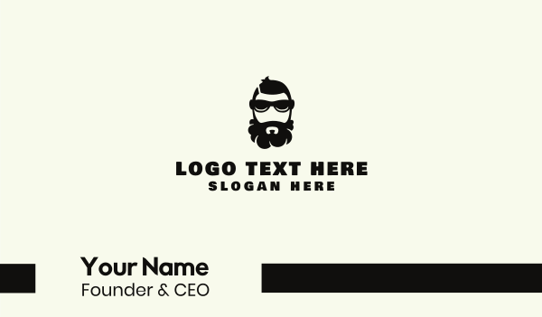 Hipster Beard Business Card Design Image Preview