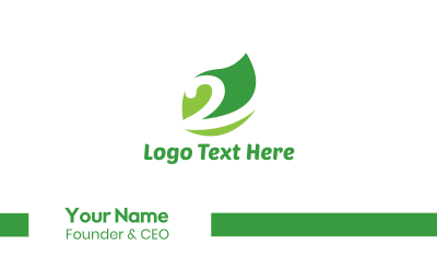 Green Leaf Number 2 Business Card Image Preview