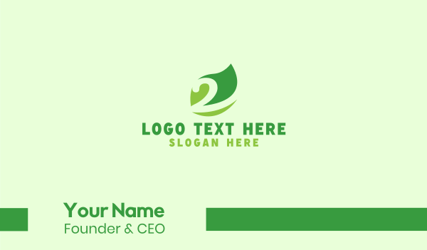 Green Leaf Number 2 Business Card Design Image Preview