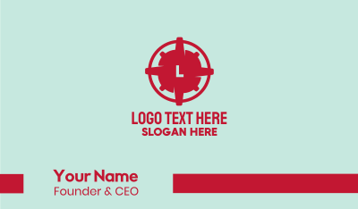 Red Compass Lettermark Business Card