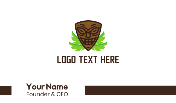 Smiling Tiki Mask Business Card Design Image Preview