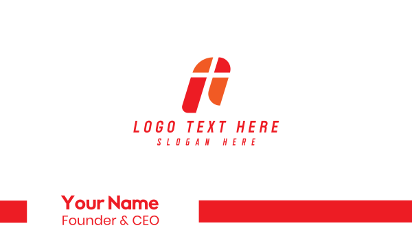 Orange Shape T Business Card Design Image Preview