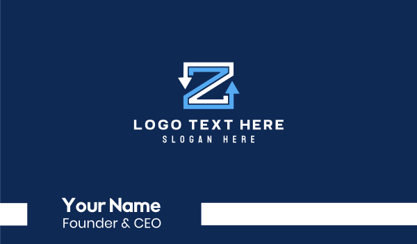 Letter Z Arrows Business Card Design Image Preview