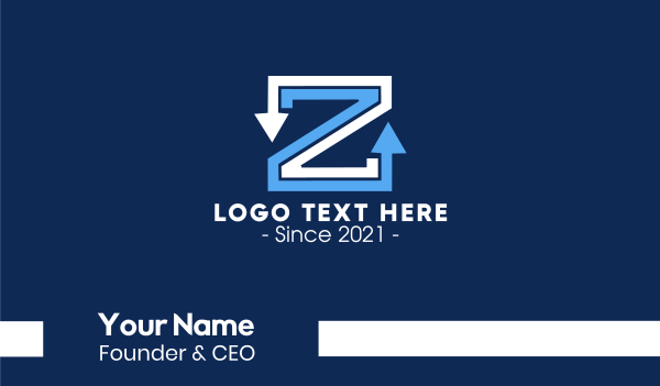 Letter Z Arrows Business Card Design