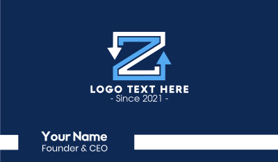Letter Z Arrows Business Card