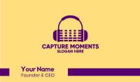 Purple Audio Mixing Headphones Business Card Image Preview