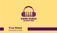 Purple Audio Mixing Headphones Business Card Design
