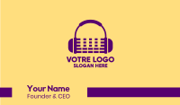 Purple Audio Mixing Headphones Business Card Image Preview