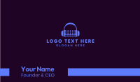 Purple Audio Mixing Headphones Business Card Design