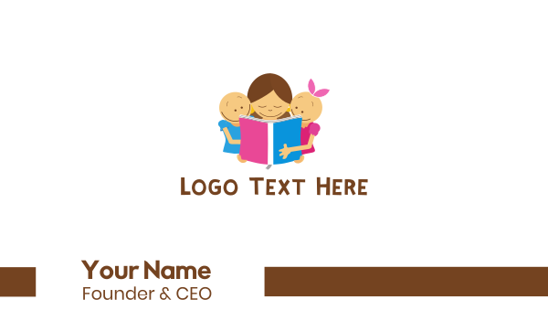 Children Book Reading Business Card Design Image Preview