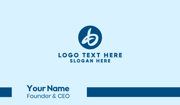 Blue Handwritten Letter B  Business Card Design Image Preview