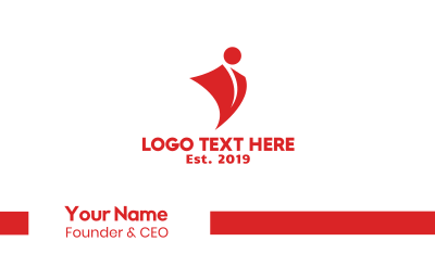 Red Shield Person Business Card