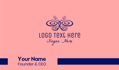 Blue Swirl Butterfly Business Card Image Preview
