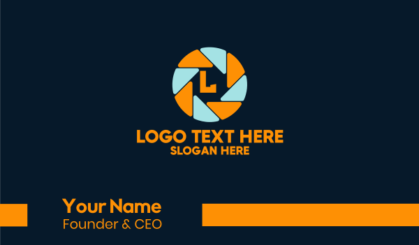 Yellow Shutter Lettermark Business Card Design