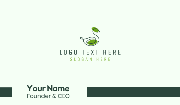 Green Leaf Duck Business Card Design Image Preview