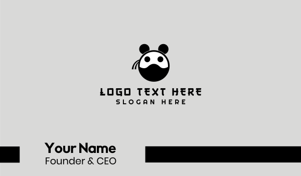 Ninja Panda Bear Business Card Design Image Preview