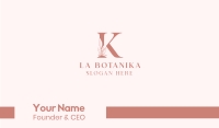 Elegant Leaves Letter K Business Card Image Preview