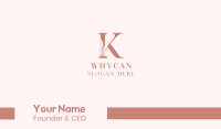 Elegant Leaves Letter K Business Card Image Preview