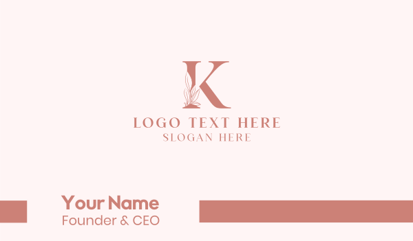 Elegant Leaves Letter K Business Card Design Image Preview