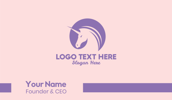 Purple Unicorn Business Card Design Image Preview