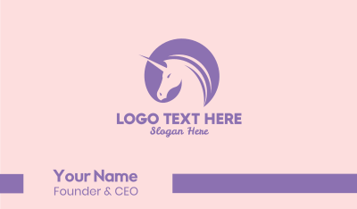 Purple Unicorn Business Card Image Preview