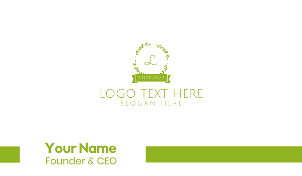 Wreath Banner Lettermark Business Card Design Image Preview