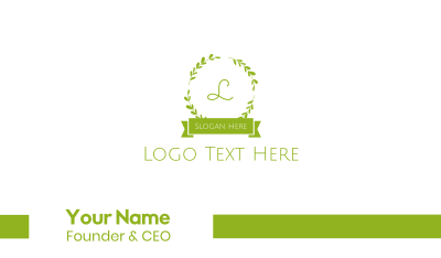 Wreath Banner Lettermark Business Card