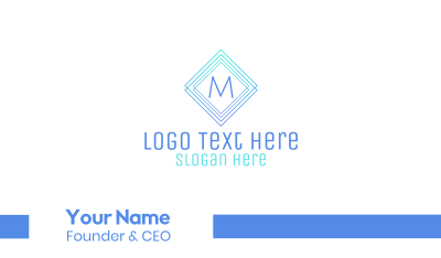 Modern Gradient Stroke Lettermark Business Card