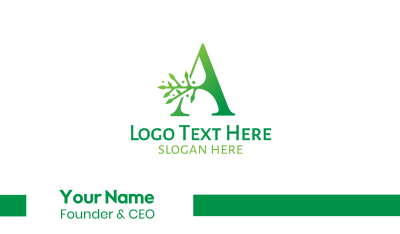 Green A Branch Business Card Image Preview