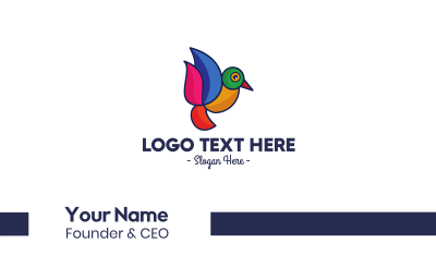 Minimalist Bird Outline  Business Card Image Preview