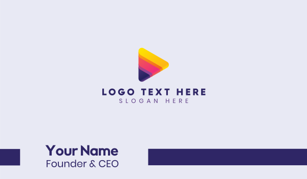 Rainbow YouTube Play Icon Business Card Design Image Preview