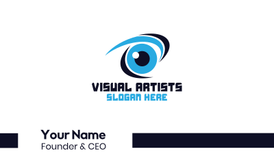 Blue Stroke Eye Business Card Image Preview