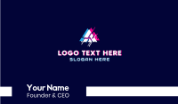 Glitch Tech Letter A  Business Card Image Preview