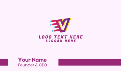 Speedy Letter V Motion Business Card Image Preview