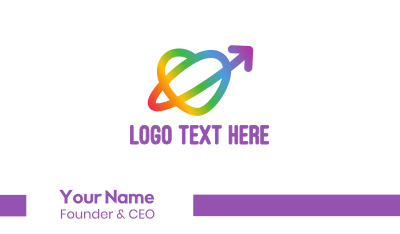 Rainbow Arrow Loop Business Card Image Preview
