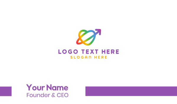 Rainbow Arrow Loop Business Card Design Image Preview