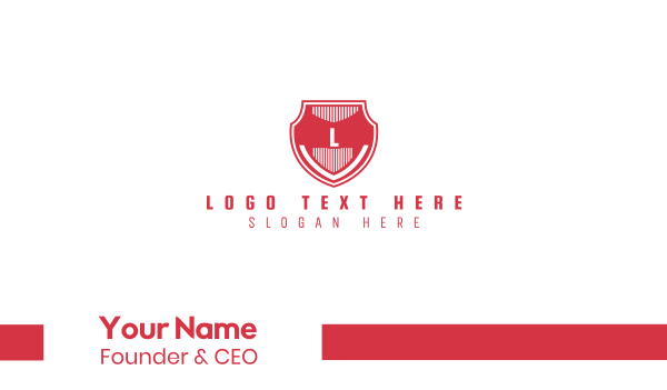Red Shield Letter Business Card Design Image Preview